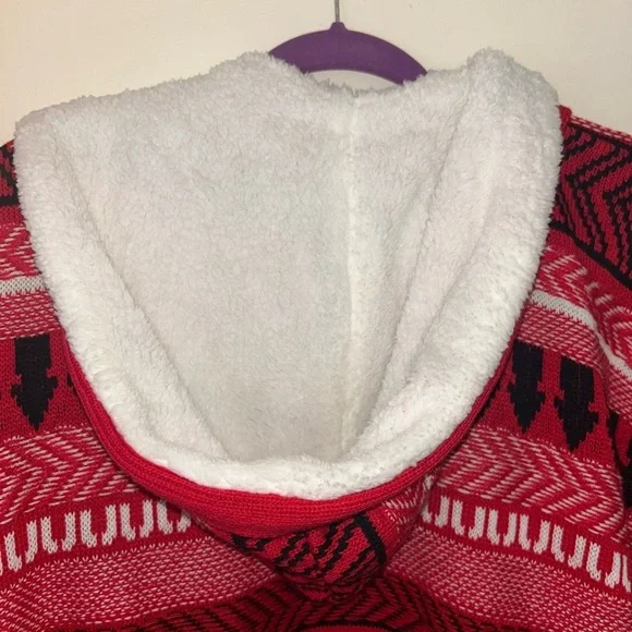 No Boundaries Red and Black Patterned Cardigan - Picture 4 of 7